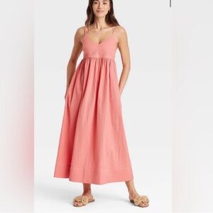 Women's Seersucker Maxi A-Line Dress - A New Day Sz Small